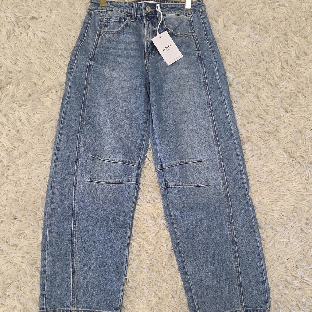 VERVET BY FLYING MONKEY Blue Straight Leg Jeans